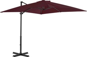 vidaXL bordóvörös konzolos napernyő alumíniumrúddal 250 x 250 cm