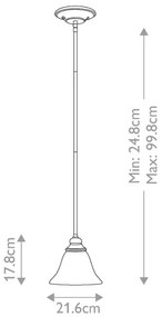 Hinkley HK-CELLO-P-A - Csillár rúdon CELLO 1xE27/60W/230V