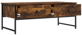 Füstös tölgy színű szerelt fa dohányzóasztal 101 x 49 x 39,5 cm