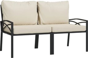 vidaXL 2 db acél kerti szék homokszínű párnákkal 62 x 75 x 79 cm