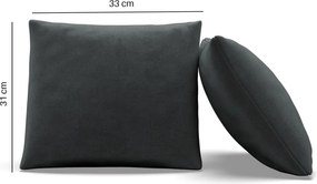 Dekoratív párna, 2 db, hab töltet, bársony, szürke