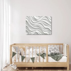 Üveg kép - 3D fehér hullámok (70x50 cm)