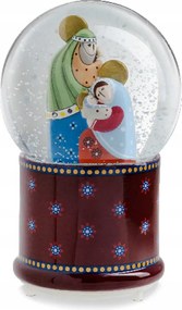 Forgó hógömb zenedobozzal Szent Család 16 cm Egan Italy
