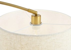 Modern ívlámpa sárgaréz színben, bézs lámpabúrával - Vinossa