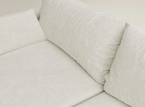 Krémszínű zsenília kinyitható-tárolóhelyes sarokkanapé (jobb oldali-heverő résszel) Leon – Maison de Rêve