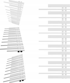 Fürdőszobai radiátor Zongora 1280x570 Fehér Matt Sima Jobbos