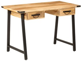 tömör mangófa és vas íróasztal fiókokkal 105 x 55 x 70 cm