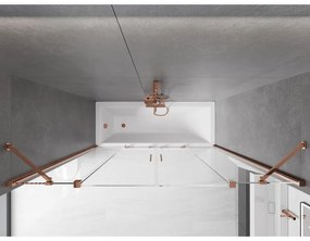 Mexen Velar Duo, 2 szárnyas eltolható kádparaván 180 x 150 cm, 8mm átlátszó üveg, rózsa arany profil, 896-180-000-02-60