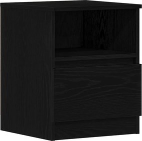 vidaXL Éjjeliszekrény 2 pcs Fekete tölgy 40 x 40 x 50 cm Faanyag