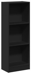 fekete szerelt fa könyvszekrény 40 x 24 x 109 cm