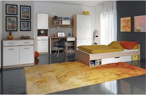 Könyvespolc 2D1S, fehér/tölgy sonoma, TEYO