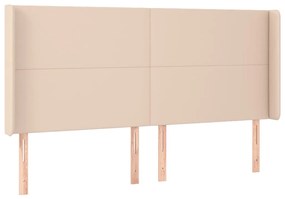 cappuccino műbőr LED-es fejtámla 183x16x118/128 cm