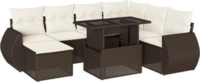 vidaXL 8 részes barna polyrattan kerti ülőgarnitúra párnákkal