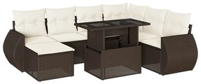 vidaXL 8 részes barna polyrattan kerti ülőgarnitúra párnákkal