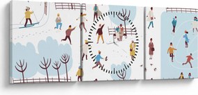 Kép - Boldog telet (órával) (90x30 cm)