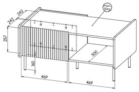 Dohányzóasztal Phelan P11 (warmia dió + fekete). 1062541
