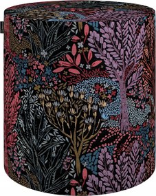 Dekoria Barrel puff színes növények fekete alapon