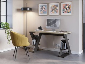 Íróasztal tölgyfa dekoros asztallappal 60x137 cm Butterfly – Marckeric