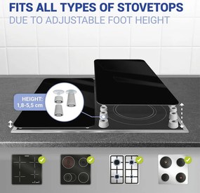 Edzett üveg tűzhely fedőlap szett 2 db-os 30x52 cm Universal – Wenko