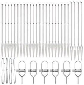 Kerítési Oszlopok Cövek Felszereléssel 26 db Ø32 mm 180 cm Horganyzott Acél