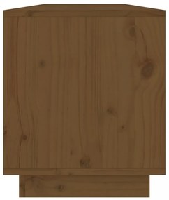 mézbarna tömör fenyőfa TV-szekrény 110,5x34x40 cm