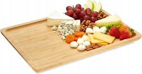 Bambusz Tányér téglalap alakú snack tálca sushi előétel 33cm