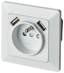 Fali aljzat USB-vel FRENCH 250V/16A, háztartási használatra
