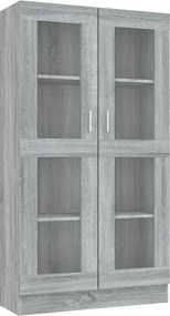 vidaXL szürke sonoma színű szerelt fa vitrinszekrény 82,5x30,5x150 cm