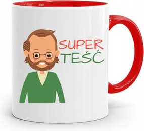 Piros Bögre Apósnak Szuper Após Ajándék fényképes nyomattal