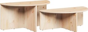 vidaXL Dohányzóasztal 2 pcs Természetes Tömör fenyőfa