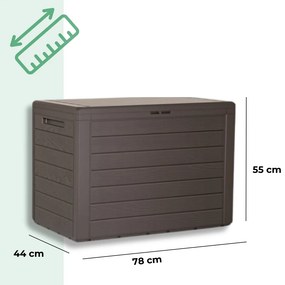 WOODEBOX tárolódoboz, 190L, 78x44x55cm, sötétbarna Prosperplast