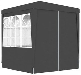antracitszürke rendezvénysátor oldalfalakkal 2 x 2 m 90 g/m²