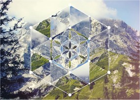 Kép - Geometriai ábra (üvegen) (70x50 cm)