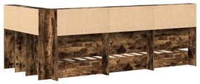 Könyvespolc ágy füstölt tölgy 75x190 cm szerelt fa