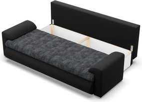 Tokio kanapéágy, fonott + műbőr, szürke - fekete