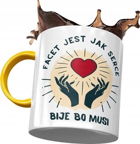 Bögre Sárga Vicces Férfi Olyan, Mint A Szív Ajándék Nyomtatott Fotóval