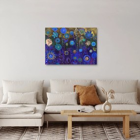 Sötétkék virágok képe (70x50 cm)