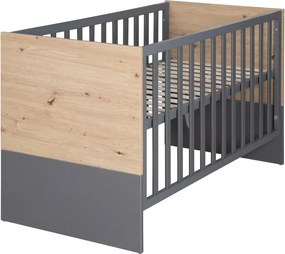 Szürke-natúr színű babaágy 60x120 cm Anna – Roba