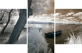 Egy csónak képe a tavon (90x60 cm)