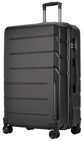 BONTOUR “spinner” nagy duplakerekes gurulós bőrönd, 76x50,5x29,5 cm, fekete