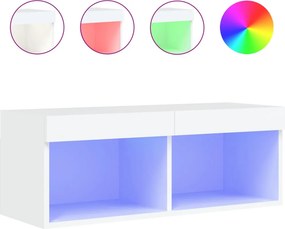 vidaXL fehér TV-szekrény LED-világítással 80 x 30 x 30 cm