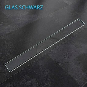 Lineáris lefolyó Fekete üveg szifonnal 70cm