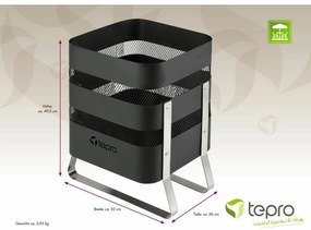 Tepro 1168 Milburn hordozható tűzrakó, 42 x 36 x 50 cm