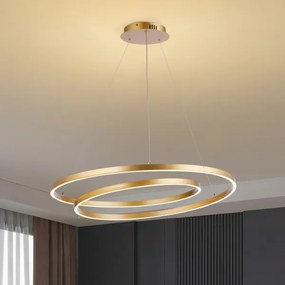 Brilagi-LED Fényerőszabályozható kábeles csillár TWISTER LED/105W/230V átm. 100 cm arany + távirányító