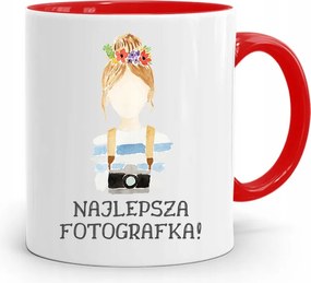 Piros Fotós Bögre Legjobb Fotós Nyomtatott Fotóval