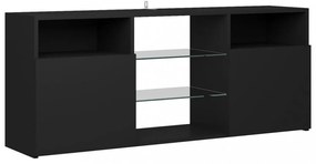 fekete TV-szekrény LED-lámpákkal 120 x 30 x 50 cm