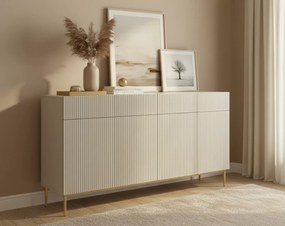 Nicole fiókos komód 200 cm - kasmír / arany lábak