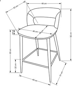 H-114 bárszék bézs/dió