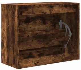 füstös tölgy színű szerelt fa cipőszekrény 80 x 34 x 63 cm