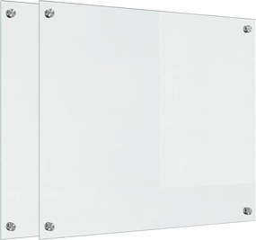 vidaXL Konyhai splashback 2 pcs Átlátszó 70 x 60 cm edzett üveg